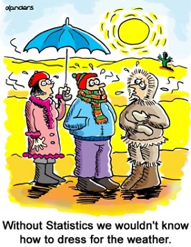 cartoon to illustrate the value of statistics in weather forecasting